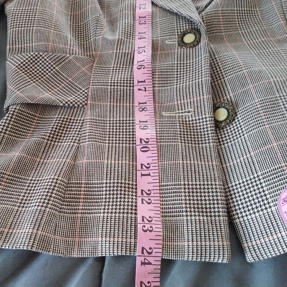 Phoebe Couture Brown Plaid Two Button Blazer Jacket 12 - Picture 13 of 13